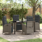 Set de dining de grădină 5 piese Gri Ratan Poli GartenMobel Dekor