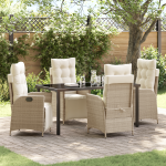 Set de dining în grădină, 5 piese, Bej, Rattan polimeric GartenMobel Dekor