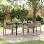 Set de Dining de Grădină cu Perne Bej din Ratan Poli GartenMobel Dekor