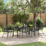 Set de Dining pentru Grădină 7 Piese Negru Poliratan GartenMobel Dekor