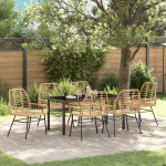 Set de dining de grădină 7 piese maro poliratan GartenMobel Dekor