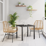 Set de dining pentru grădină 3 piese Maro Poliratan GartenMobel Dekor