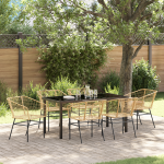 Set de Dining de Grădină 7 Piese Maro Ratan Polimer GartenMobel Dekor