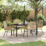 Set de Dining de Grădină de 5 Piese cu Perne Maro Poli Rattan GartenMobel Dekor