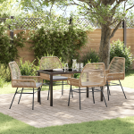 Set de Dining pentru Grădină cu Perne Maro Poliratan GartenMobel Dekor