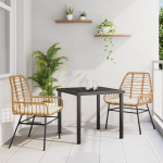 Set de dining de grădină 3 piese cu perne Maro Poliratan GartenMobel Dekor