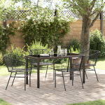 Set de dining pentru grădină 5 piese Poliratan negru GartenMobel Dekor