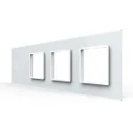 Panou Intrerupator Dublu + 3 Prize LIVOLO din Sticla, Standard German SmartElectro IntelligentHouse