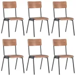 Scaune de bucătărie, 6 buc., maro, placaj GartenMobel Dekor