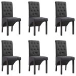 Scaune de sufragerie, 6 buc., gri închis, material textil  GartenMobel Dekor