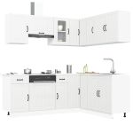 Set dulap de bucătărie din 11 piese „Lucca” Lemn prelucrat alb GartenMobel Dekor