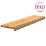 Trepte de scară 12 buc maro deschis lemn masiv de stejar GartenMobel Dekor