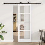 Ușa glisantă  cu set de hardware ORKDAL Alb 73.5x211 cm, Ușa Interioară  cu Sticlă ORKDAL Alb 73.5x211x4 cm GartenMobel Dekor