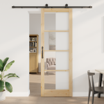 Ușa glisantă  cu set hardware 'ORKDAL'83x232 cm, Ușa de interior  cu sticlă 'ORKDAL'83x232x4 cm din lemn masiv de pin GartenMobel Dekor