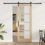 Ușa glisantă  cu accesorii 'ORKDAL'78x211 cm, Ușa interioară  cu sticlă 'ORKDAL'78x211x4 cm din lemn de pin GartenMobel Dekor