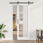 Ușă glisantă  cu set de accesorii "ORKDAL" Alb 78x232 cm, Ușă interioară  cu geam "ORKDAL" Alb 78x232x4 cm GartenMobel Dekor