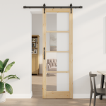 Ușa glisantă  cu set de accesorii 'ORKDAL'78x232 cm, Ușa interioară  cu sticlă 'ORKDAL'78x232x4 cm Lemn masiv de pin GartenMobel Dekor