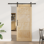 Ușă glisantă  cu set de accesorii 83x202 cm Lemn solid Pin, Ușă de interior  "ORKDAL" 83x202x4 cm Lemn solid Pin GartenMobel Dekor