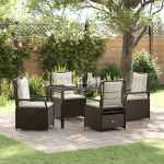 Set de Dining pentru Grădină de 5 Piese Maro Rattan Polimeric GartenMobel Dekor