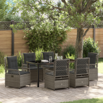 Set de 7 Mobilier de Grădină Gri din Ratan Poly GartenMobel Dekor