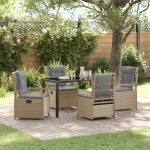 Set de dining pentru grădină 5 Piese Bej Poliratan GartenMobel Dekor