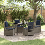Set de Dining de Grădină de 5 Piese Gri din Ratan Poli GartenMobel Dekor