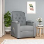 Fotoliu de masaj, gri deschis, material textil GartenMobel Dekor
