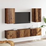 Set de 4 Piese Cabinet TV Montat pe Perete din Lemn Veche Prelucrat GartenMobel Dekor