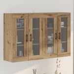 Cabinete Montate pe Perete 2 pcs Stejar Artizanal 69.5x34x90 cm Lemn Prelucrat GartenMobel Dekor
