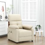 Fotoliu de masaj, crem, material textil GartenMobel Dekor