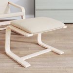 Taburet, crem, 60x60x39 cm, material textil GartenMobel Dekor