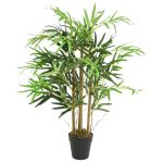Arbore din bambus artificial 500 de frunze 80 cm verde GartenMobel Dekor