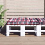 Pernă de paleți, roșu carouri, 120x80x12 cm, material textil GartenMobel Dekor