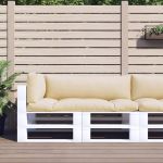 Perne de paleți, 3 buc., bej, material textil GartenMobel Dekor