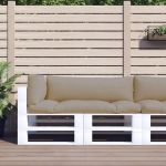 Perne de paleți, 3 buc., gri taupe, material textil GartenMobel Dekor