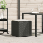 Cutie de depozitare pentru exterior Negru și crem Ratan, Poliester GartenMobel Dekor