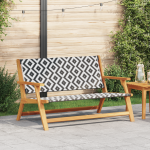 Bancă Neagră și Albă 122x76x73.5 cm din Lemn de Acacia GartenMobel Dekor