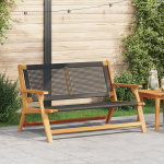 Bancă de grădină neagră 122x76x73,5 cm din lemn solid de acacia GartenMobel Dekor