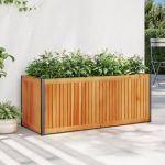 Jardinieră de grădină, 110x45x44 cm, lemn masiv acacia/oțel GartenMobel Dekor