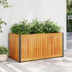 Jardinieră de grădină, 85x45x44 cm, lemn masiv acacia/oțel GartenMobel Dekor