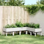 Jardinieră de grădină cu picioare, alb, 160x120x42 cm, PP GartenMobel Dekor