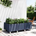 Jardinieră de grădină cu picioare, albastru gri, 150x80x54 cm, PP GartenMobel Dekor