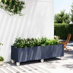 Jardinieră de grădină cu picioare, albastru gri, 160x50x54 cm, PP GartenMobel Dekor