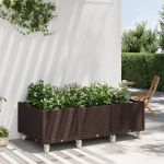Jardinieră de grădină cu picioare, maro, 150x80x54 cm, PP GartenMobel Dekor