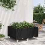 Jardinieră de grădină cu picioare, negru, 100x80x54 cm, PP GartenMobel Dekor