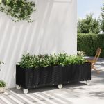 Jardinieră de grădină cu picioare, negru, 160x50x54 cm, PP GartenMobel Dekor