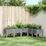 Jardinieră de grădină cu picioare gri deschis 160x120x42 cm, PP GartenMobel Dekor