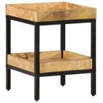 Masa laterală 35x35x45 cm Lemn Solid Mango Aspru GartenMobel Dekor