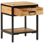 Noptieră 40x35x50 cm Lemn masiv de mango brut GartenMobel Dekor