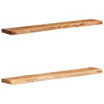 Rafturi de perete 2 buc 100x20x3,5 cm Lemn masiv de salcâm GartenMobel Dekor